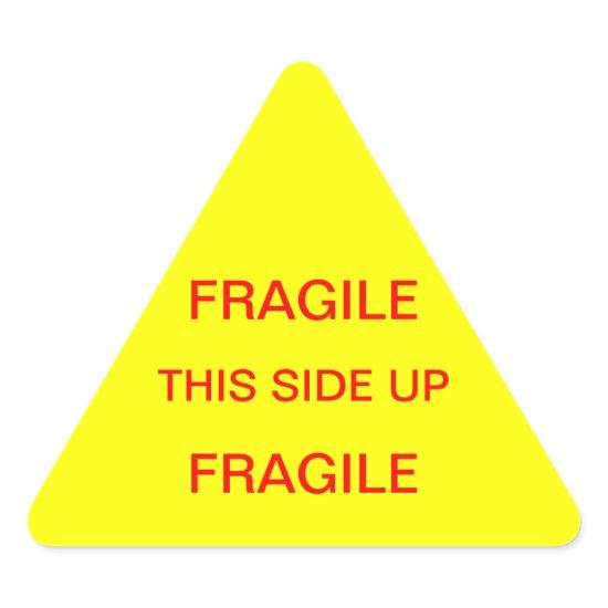 Fragile This Side Up Triangle Sticker