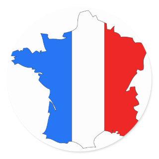 France flag map classic round sticker
