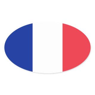 France Flag Oval Sticker