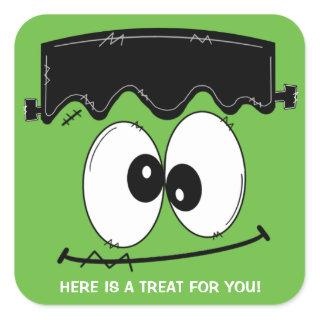 Frankenstein Halloween Party Stickers, Halloween Square Sticker