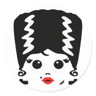 Frankenstein's Bride Monster Halloween Costume  Classic Round Sticker