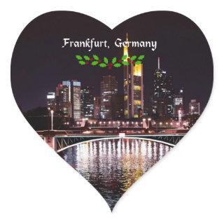 Frankfurt, Germany, Christmas holly, Heart Sticker