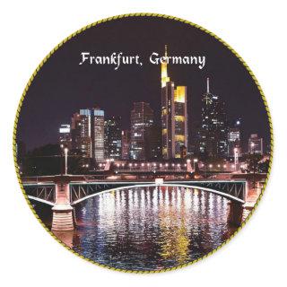 Frankfurt, Germany  cityscape photograph Classic Round Sticker
