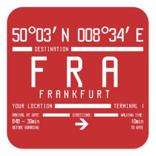 Frankfurt Germany IATA Airport Code Square Sticker