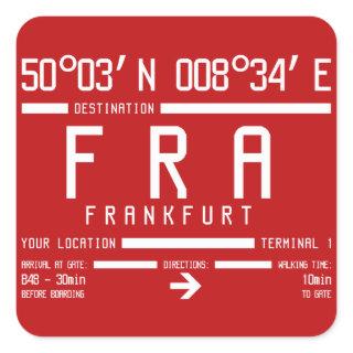 Frankfurt Germany IATA Airport Code Square Sticker