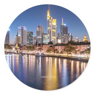 Frankfurt, Germany skyline, Classic Round Sticker