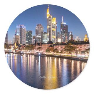 Frankfurt, Germany skyline, Classic Round Sticker