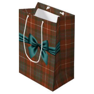 Fraser Red Weathered Scottish Tartan Medium Gift Bag
