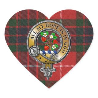 Fraser Tartan & Badge Heart Sticker