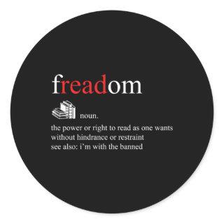 Freadom The Power Or Right To Read Classic Round Sticker