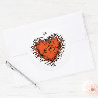 Freaky heart v4.3 classic round sticker