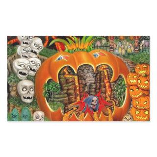 FREAKY TIKI TOMBS RECTANGULAR STICKER