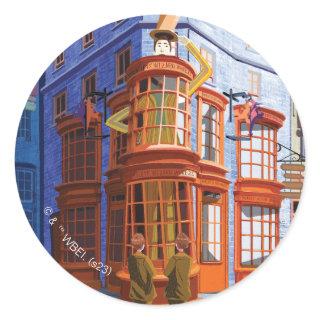 Fred and George at Weasley's Wizard Wheezes Classic Round Sticker