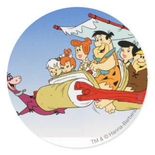 Fred Flintstone Wilma Barney and Betty PEBBLES™ Classic Round Sticker