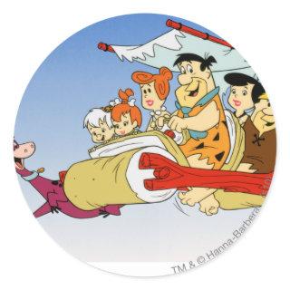 Fred Flintstone Wilma Barney and Betty PEBBLES™ Classic Round Sticker