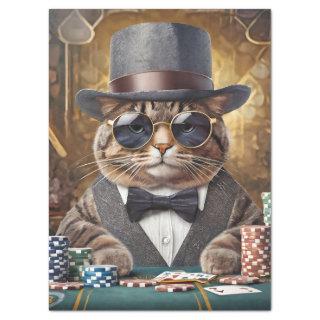 Fred is not Amused, Cat Plays Cards Tissue Paper