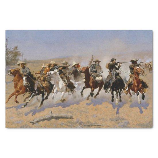 Frederic Remington Western Art “Dash For The Timbe Tissue Paper