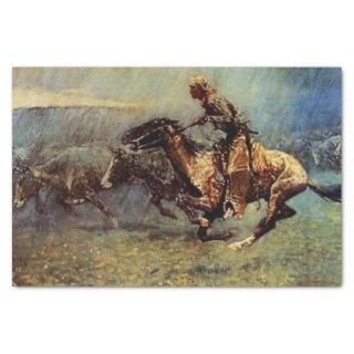 Frederick Remington Western Art “The Stampede” Tissue Paper