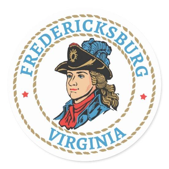 Fredericksburg Virginia Colonial Classic Round Sticker