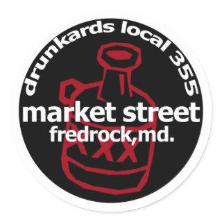 Fredrock Drunkard Decals (sheet of 6) Classic Round Sticker