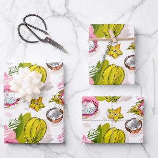 Free Hand Textured Fruit Pattern  Sheets