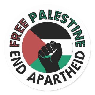 Free Palestine End Apartheid Palestine Flag Classic Round Sticker
