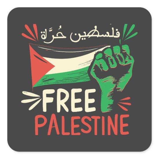 Free Palestine Save Palestine Palestinian Flag Square Sticker