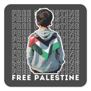 FREE PALESTINE SQUARE STICKER
