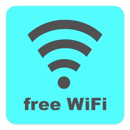 FREE WIFI Vector COMPUTER INTERNET ADVERTISING Square Sticker
