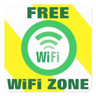 Free WiFi Zone Sign Square Sticker