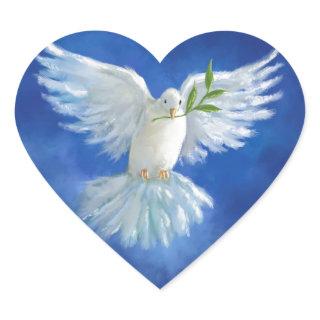 Freedom Dove, peace on earth Heart Sticker