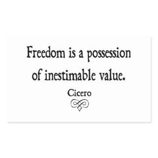 Freedom is a Possession of Inestimable Value Rectangular Sticker
