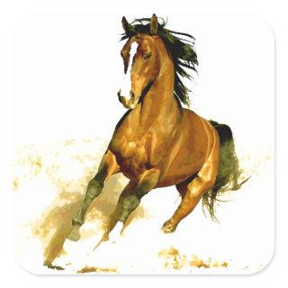 Freedom - Running Horse Square Sticker