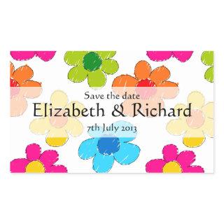 Freehand drawn flowers "Save the date" Sticker