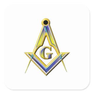 Freemason Square & Compasses Square Sticker