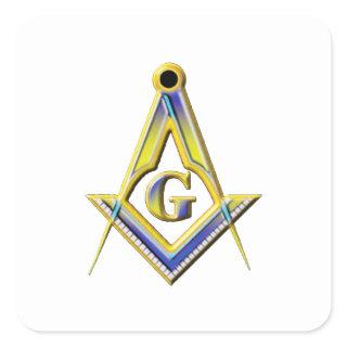 Freemason Square & Compasses Square Sticker