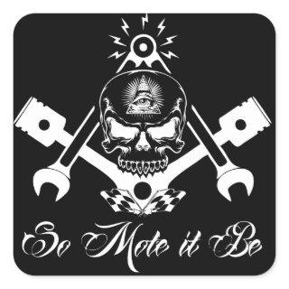 Freemason-Widows-Sons-Masonic-Hotrod-Logo-20160407 Square Sticker