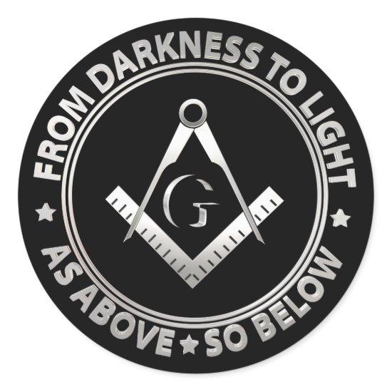 Freemasonry symbol classic round sticker