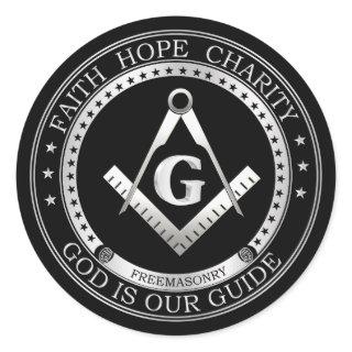 Freemasonry symbol classic round sticker