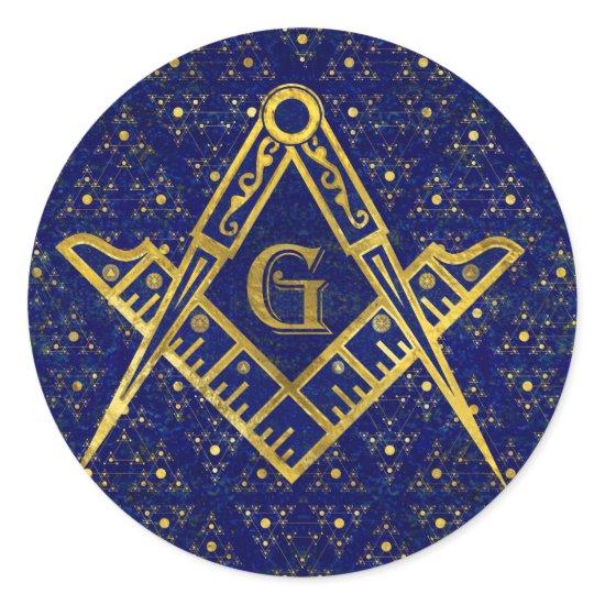 Freemasonry symbol Square and Compasses Classic Round Sticker