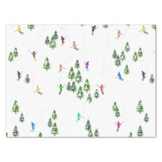 Freeride Alpine Skiers Skiing Illustration Party   Tissue Paper