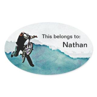 Freestyle BMX Bicycle Stunt Oval Sticker