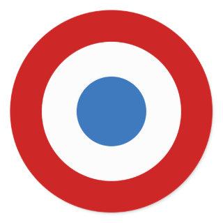 French Air Force Tricolore Roundel Classic Round Sticker