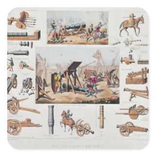French artillery from the 14th and 15th centuries square sticker