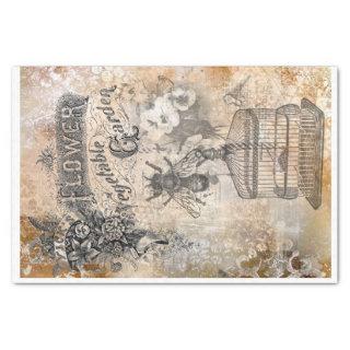 French Bee ephemera decoupage Tissue Paper