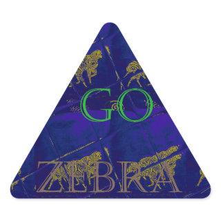 French Blue "Let's Go Zebra" Abstract Print Triangle Sticker