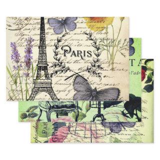 french botanical flower vintage eiffel tower paris  sheets