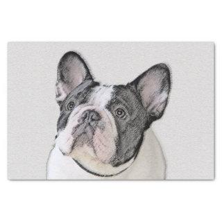 French Bulldog (Brindle Pied) Painting - Dog Art Tissue Paper