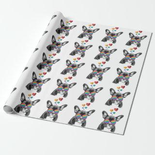 French Bulldog with Hearts Valentine's Day