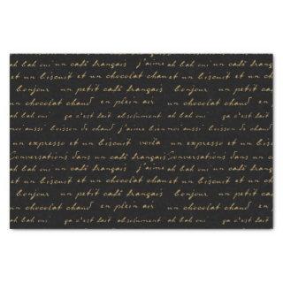 French Café Conversations Gold Words and Phrases Tissue Paper